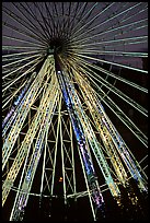 Lighted Ferris wheel in the Tuileries garden. Paris, France