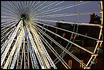 Lighted Ferris wheel in the Tuileries. Paris, France (color)