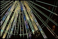 Detail of Ferris wheel at night, Tuileries. Paris, France (color)