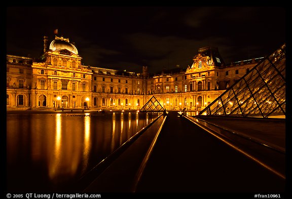 Louvre  at night. Paris, France