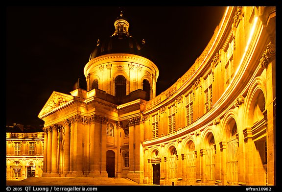 Institut de France at night. Quartier Latin, Paris, France