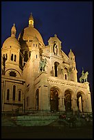 Sacre-coeur basilic at night, Montmartre. Paris, France