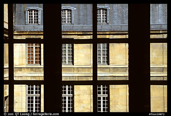 Versailles Palace walls seen from a window. France (color)