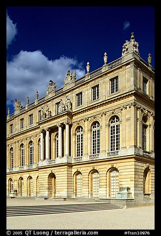 Facade of the Versailles palace, late afternoon. France (color)