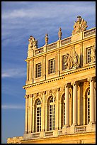 Detail of facade, late afternoon, Versailles palace. France