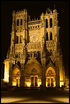 Notre Dame Cathedral at night, Amiens. France