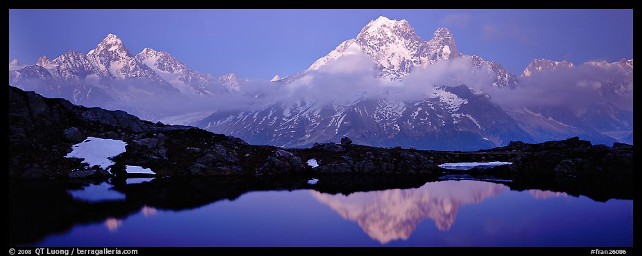 Dusk mountain landscape. France