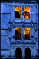 Staircase detail of Azay-le-rideau chateau. Loire Valley, France (color)