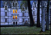 Azay-le-rideau chateau at dusk. Loire Valley, France