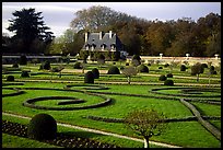 Gardens of Chenonceaux chateau. Loire Valley, France (color)