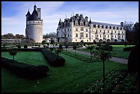 Chenonceaux chateau and gardens. Loire Valley, France (color)