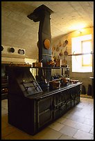 Kitchen of the Chenonceaux chateau. Loire Valley, France (color)