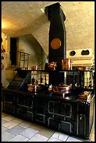 Kitchen of the Chenonceaux chateau. Loire Valley, France (color)