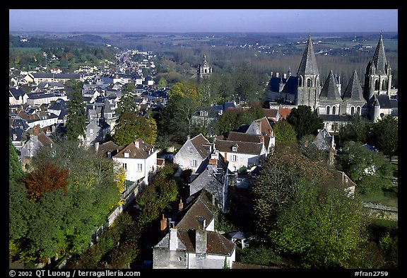 View of Loches from the dungeon. Loire Valley, France