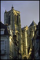 Town houses and Cathedral. Bourges, Berry, France ( color)