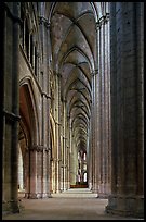 Side  aisle inside Bourges Saint Stephen Cathedral. Bourges, Berry, France (color)