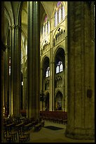 Interior of Gothic Bourges Cathedral. Bourges, Berry, France (color)