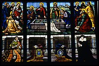 Stained glass detail, Saint-Etienne Cathedral. Bourges, Berry, France ( color)