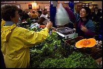Shopping at the Fresh produce market, Saint Malo. Brittany, France ( color)
