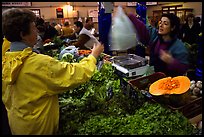 Shopping at the Fresh produce market, Saint Malo. Brittany, France ( color)