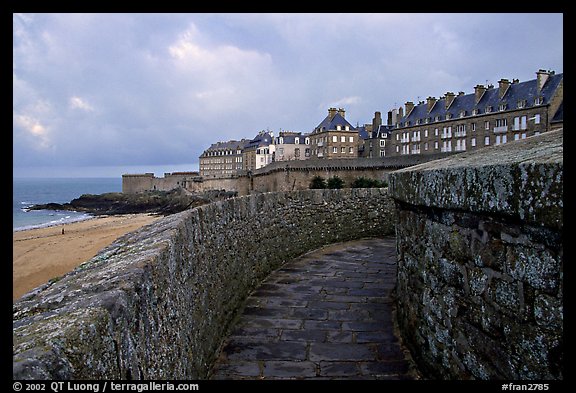 Along the ramparts of the old town, Saint Malo. Brittany, France