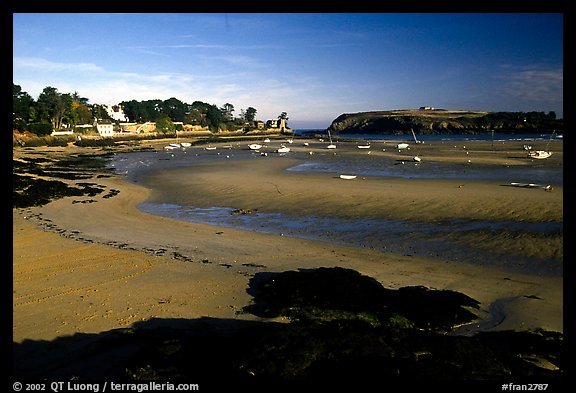 Harbor at low tide. Brittany, France