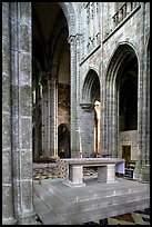 Chapel inside the Benedictine abbey. Mont Saint-Michel, Brittany, France (color)