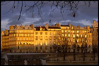 Waterfront houses on Saint-Louis island. Paris, France