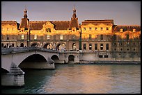 Louvre, Pont de Solferino, and Seine River at sunset. Paris, France ( color)