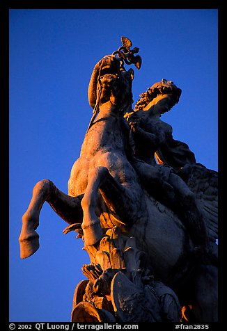 Equestrian Statue in the Louvre Gardens. Paris, France (color)