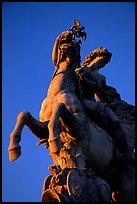 Equestrian Statue in the Louvre Gardens. Paris, France