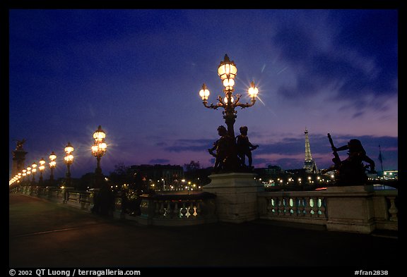 Pont Alexandre III at night. Paris, France