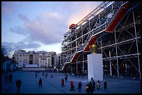 Georges Pompidou center and Beaubourg plaza. Paris, France (color)
