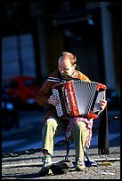 Accordeon player on the street. Paris, France