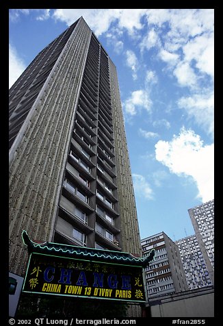 Paris's Chinatown consists of a block of high-rises in the 13rd district. Paris, France