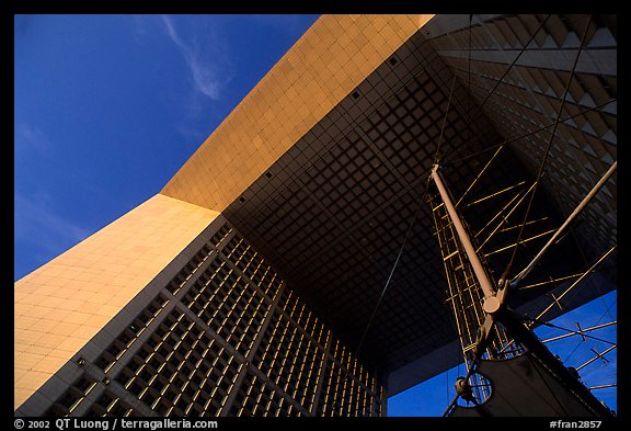 Detail of Grande Arche de la Fraternite, La Defense. France (color)