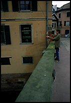 Fishing in a canal. Strasbourg, Alsace, France ( color)