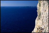 Calanque de Morgiou with rock climbers. Marseille, France (color)