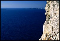 Calanque de Morgiou with rock climbers. Marseille, France