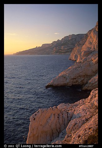 Calanque de Morgiou at sunset. Marseille, France