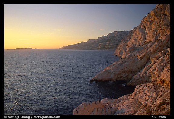 Calanque de Morgiou at sunset. Marseille, France (color)