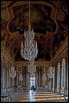 Gallerie des glaces room, Versailles Palace. France (color)