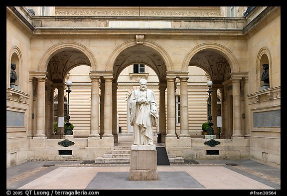 Courtyard of the College de France. Quartier Latin, Paris, France (color)