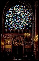 Rosette in the upper Holy Chapel. Paris, France