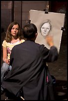 Artist and model,  Place du Tertre, Montmartre. Paris, France