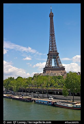 Seine River and Eiffel Tower. Paris, France (color)