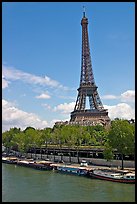 Seine River and Eiffel Tower. Paris, France