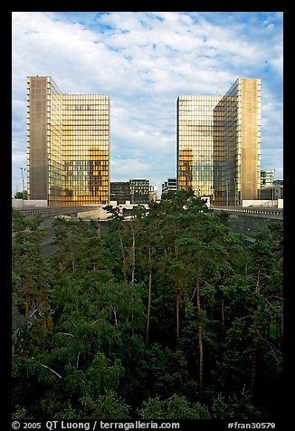 Garden of Eden in the Francois Mitterand National Library. Paris, France (color)