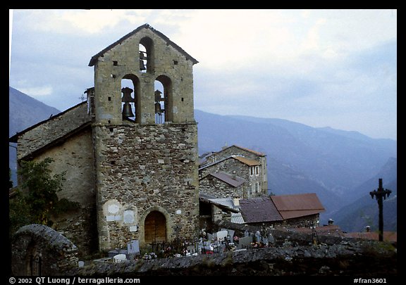 Church in high perched village. Maritime Alps, France