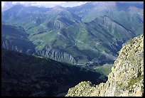 View of La Grave plateau and villages. France (color)
